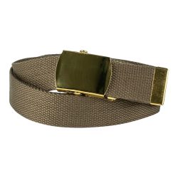 Ceinture toile 30mm avec boucle dorée - sable