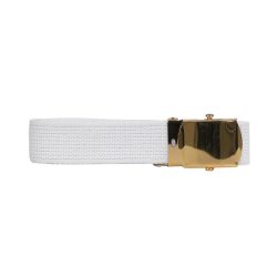 Ceinture toile 30mm avec boucle dorée - blanc