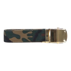Ceinture toile 30mm avec boucle dorée - camouflage-woodland