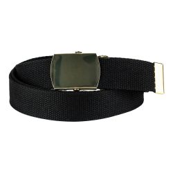 Ceinture toile 30mm avec boucle dorée - noir