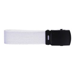 Ceinture toile 30mm avec boucle noire - blanc