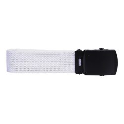Ceinture toile 30mm avec boucle noire - blanc