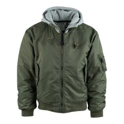 Blouson Bombers MA1 à capuche - kaki