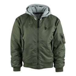 Blouson Bombers MA1 à capuche - kaki