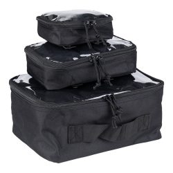 Pochettes d&rsquo;organisation transparentes MOLLE 3 pièces - noir