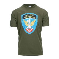 Tee Shirt Allied Airborne vintage - kaki