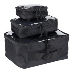 Pochettes d&rsquo;organisation transparentes MOLLE 3 pièces - noir