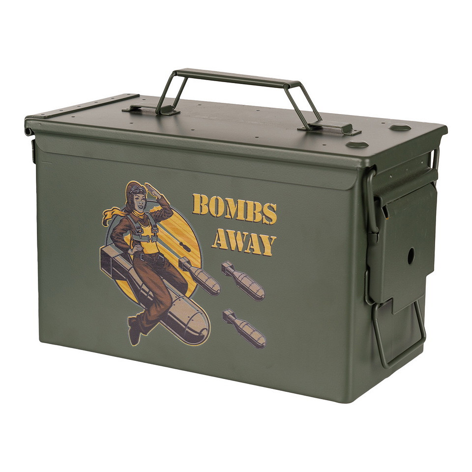 Boîte à munitions acier - calibre 50mm - Bombs Away
