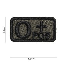 Patch tissu avec velcro « O+ » vert
