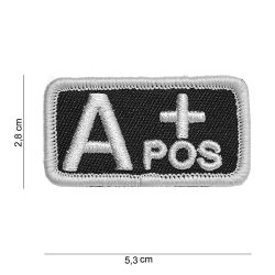 Patch tissu avec velcro "A+" noir