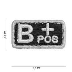 Patch tissu avec velcro « B+» noir