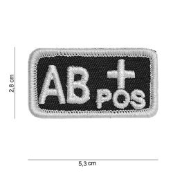 Patch tissu avec velcro « AB+ » noir