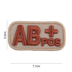 Patch tissu avec velcro « AB+ » coyote