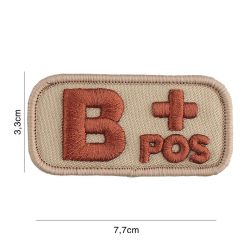 Patch tissu avec velcro « B+ » coyote