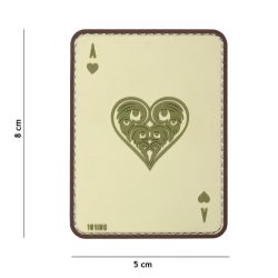 Patch 3D PVC As de cœur sable