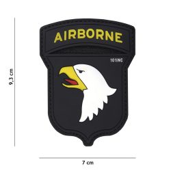 Patch 3D PVC Airborne 101st noir