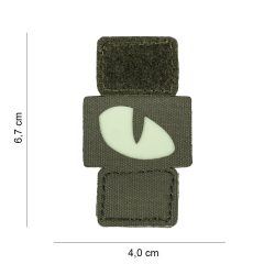 Patch velcro Oeil de chat phosphorescent (vert)